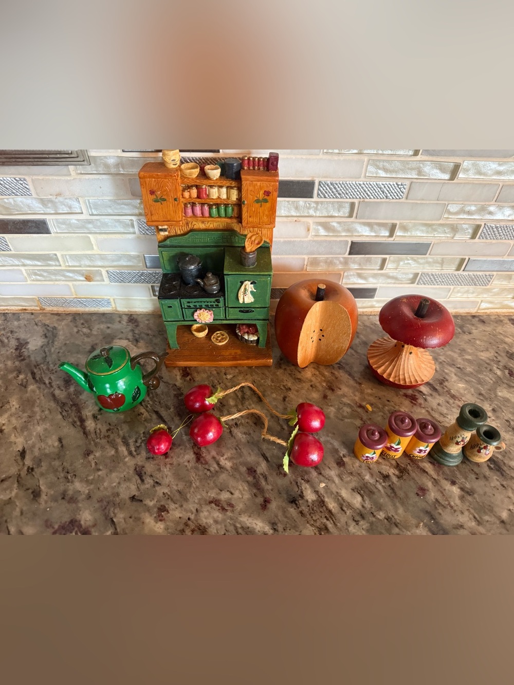 Wooden Play Kitchen Set Accessories or apple decor